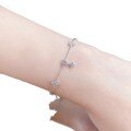 wholesale S925 Silver New Style Flowing Tassel Bracelet from MuJing Jewelry, Elegant and Versatile Full Diamond Design Adjustable to Wear as Anklet-0-4