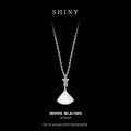 Silver Zirconia Shell Pendant Necklace with Mother-of-Pearl-0-4