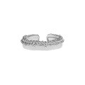 wholesale S925 Sterling Silver Korean Version Ins Original Niche Design Textured Irregular Beaded Surface Adjustable Ring for Women-0-7