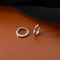 wholesale S925 Sterling Silver Minimalist Small Hoop Earrings, Trendy Versatile Elegant Circle Ring Stud Ear Hook Earrings-0-3