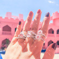 S925 Silver 5-Row Zirconia Inlaid Fashion Stackable Ring Wholesale, Clearance-0-0