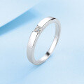 wholesale Pt950 Platinum Plated S925 Sterling Silver Square Moissanite Couple Rings Unisex Fashion Minimalist Band-0-0