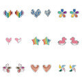 wholesale 925 Sterling Silver Irregular Colorful Stud Earrings For Women-0-0