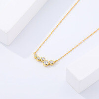 wholesale 925 Sterling Silver Irregular Light Luxury Zircon Collarbone Necklace For Women, Ins Euro-american Niche Design, Ready For Wholesale-A2882-Gold 925 Silver