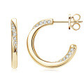 925 Sterling Silver Moissanite Semi-Hoop C Earrings-0-3