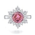 wholesale S925 Sterling Silver Borderless Style Women's Ring with High Carbon Diamond Ice Flower Cut Padparadscha Original Design Collection-0-16