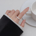 wholesale S925 Sterling Silver Vintage Sweet Hollow Heart Ring Korean Style Heart-shaped Silver Jewelry J9350-0-5