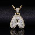 wholesale S925 Silver Full Diamond Pendant, Zircon Inlaid, Unisex Cross-Border A-Letter Light Yellow Pendant-0-2