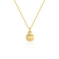 wholesale S925 Sterling Silver Matte Gold Apple Pendant Necklace for Women,-0-4