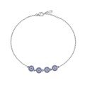 wholesale S925 Sterling Silver Japanese and Korean Necklace Bracelet Ring for Women, High-End Blue Disk Design, Stylish and Unique Fashion Accessories-0-6