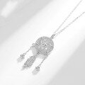 wholesale S925 Sterling Silver Dreamcatcher Necklace for Women with Fringe Feather Pendant, Collarbone Chain, Elegant Gift for Girlfriend or Best Friend-0-3