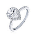 Sterling Silver Three-Stone Moissanite Wedding Ring, Geometric Luxury Women's Accessory-0-5