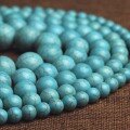 wholesale Metal material artificial synthetic turquoise round bead semi-finished bracelet necklace spacer bead accessory handmade DIY crystal bead jewelry-0-1