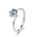wholesale 1 Carat D Color Moissanite Ring for Women, Unique Design Classic Six-Prong Engagement Ring, Sterling Silver Jewelry-0-24
