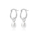 wholesale S925 Sterling Silver Retro Glass Bead Earrings With Pearl Accents For Women-0-12