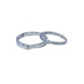 wholesale S925 silver pair of Twin Love Knot couple rings, unique design with adjustable opening, perfect as a birthday gift for boyfriend or girlfriend-0-4