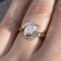 wholesale 925 Silver Gold Moissanite Ring with Waterdrop Main Stone and Wavy Curved Design, Popular Style for Women-0-3