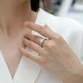 S925 Silver Custom Moissanite Women's Trendy Ring, Hypoallergenic-0-1