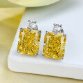 wholesale S925 Silver Luxury Set Simulated Yellow Diamond Earrings for Women, High Carbon Diamond Burst Flash Fashion Elegant-0-3