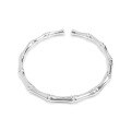 wholesale S999 Pure Silver Bamboo Joint Bangle Women Original Niche Design Openable Minimalist Sterling Silver Bracelet Birthday Gift-0-4