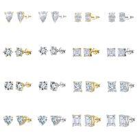 wholesale S925 Sterling Silver Korean-style Versatile Commuting Small Green Gemstone Minimalist Hoop Earrings-LZE02-P-4X6 925 silver