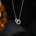 wholesale S925 Sterling Silver Geometric Design Korean Style Necklace for Women, Minimalist Luxury Interlocking Diamond Pattern Versatile Pendant-0-0