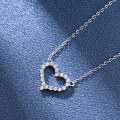 wholesale Sterling Silver S925 Simple and Delicate Mini Heart Necklace for Women, a Fresh and Elegant Gift for Wife or Best Friend on Valentine's Day or Birthday-0-2
