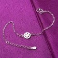 wholesale S925 Silver Smiley Pendant Bracelet for Women, Cute Smiling Face Expression, Japanese and Korean Anklet Gift Wholesale from Manufacturers-0-1