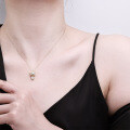 Metal Micro-Pave Moissanite Bear Necklace for Women-0-2