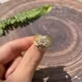 wholesale 18k Gold Plated S925 Silver Italian Retro Filigree Floral Cluster Full Moissanite Ring for Women-0-2