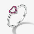 wholesale 925 Sterling Silver Heart Zircon Ear Studs Simple and Elegant High-End Sense Diamond Inlaid Ring Silver Jewelry Valentine's Day Gift-0-7
