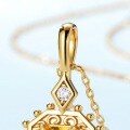 wholesale S925 Sterling Silver Pendant, Airuimei New Korean Style Yellow Crystal Pendant for Women, Fashion OL Silver Jewelry Wholesale from Manufacturer-0-2