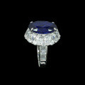 wholesale 925 Silver Gold-Plated Ring with High-Carbon Diamond, Royal Blue Oval, Art Deco Luxury Banquet Versatile Women's Ring-0-3
