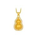 wholesale Gold-plated rotating gourd pendant with micro-paved zirconia, ethnic style imitation Fu Lu pendant, unisex Chinese jewelry for gifts-0-4