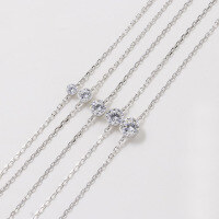 wholesale S925 Silver Dulli Jewelry Light Luxury Genuine Invisible Set Necklace, Everyday Versatile Booger Diamond Necklace, Same Style as Rooney-10-point high carbon diamond platinum (true borderless setting)