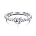 wholesale S925 Sterling Silver Exquisite and High-End Pink Heart Zirconia Design Women's Ring, Versatile and Stylish European Style Band-0-7