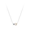 wholesale 925 Silver Pearl Luminous Bead Snake Bone Necklace Minimalist Fashion Elegant French Retro Versatile Internet-famous Collarbone Chain D9548-0-4