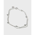 wholesale S925 Sterling Silver Minimalist Korean-style Double Layer Beaded Chain Link Bracelet for Women Students-0-0