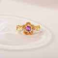 wholesale S925 Sterling Silver Original Design Floral Diamond Name Ring by Ling Cifang Jewelry, a Gift for Friends-0-0