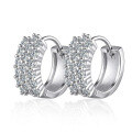 925 Sterling Silver Hip-Hop Asymmetric Geometric Moissanite Earrings for Women-0-3