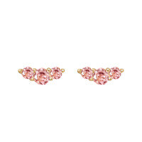 wholesale S925 Sterling Silver Cross-border Piercing Helix Ear Stud Ins Advanced Sense Colored Zircon Flat Back Ear Pin Women-Pink Diamond &gt; Platinum - Short (1.0*6m) - Single