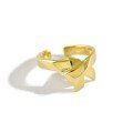 wholesale 18k gold plated with a niche design aesthetic, S925 silver bow ring for women, exuding a high-end feel-0-5