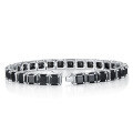 wholesale S925 silver plated with 18k gold, 55mm black pagoda-cut moissanite unisex hip-hop style viral bracelet-0-4