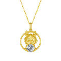 wholesale S925 silver Year of the Tiger pendant with 1-carat moissanite, Q-version cartoon zodiac necklace pendant-0-9