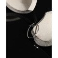 wholesale S925 Sterling Silver 12mm Textured Minimalist Versatile Korean INS Niche Design Thin Ring for Women-0-1