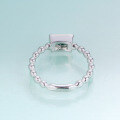 wholesale S925 Sterling Silver Niche Design Natural Moss Agate Ring with 06ct Green Moss Gemstone-0-3