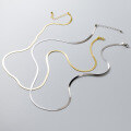 wholesale 925 Sterling Silver Flat Snake Bone Blade Chain Collarbone Necklace Ins Light Luxury Bare Chain Choker Snake Chain Y00334-0-3