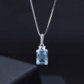wholesale S925 Sterling Silver Natural Topaz Pendant Necklace Fashionable Light Luxury High-End Feeling-0-1