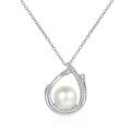 wholesale 925 Sterling Silver Natural Freshwater Pearl Necklace for Women, Lost Pearl Pendant, Light Luxury Elegant Collarbone Chain Live Streaming Wholesale-0-4