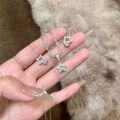wholesale S925 Sterling Silver Light Luxury Cute Full Diamond Star Necklace and Earrings Set Sparkling Collarbone Chain Daily Jewelry for Women-0-0